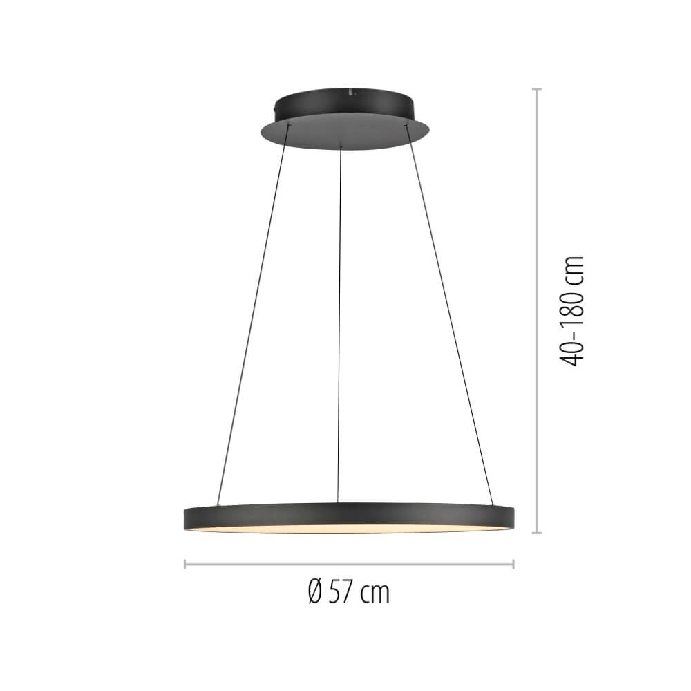 Lampe suspendue ronde Hoop noir Paul Neuhaus 4012248384695
