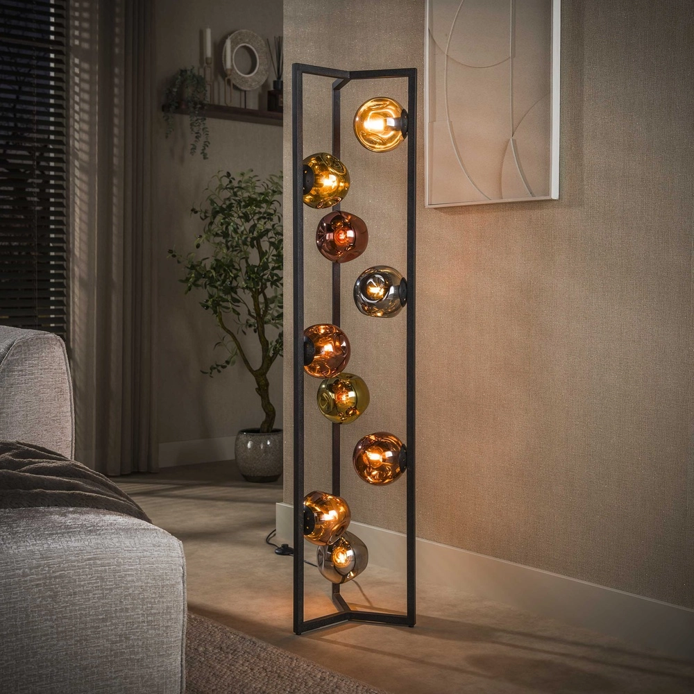 Lampe de pied en verre Stellar 9 lumières