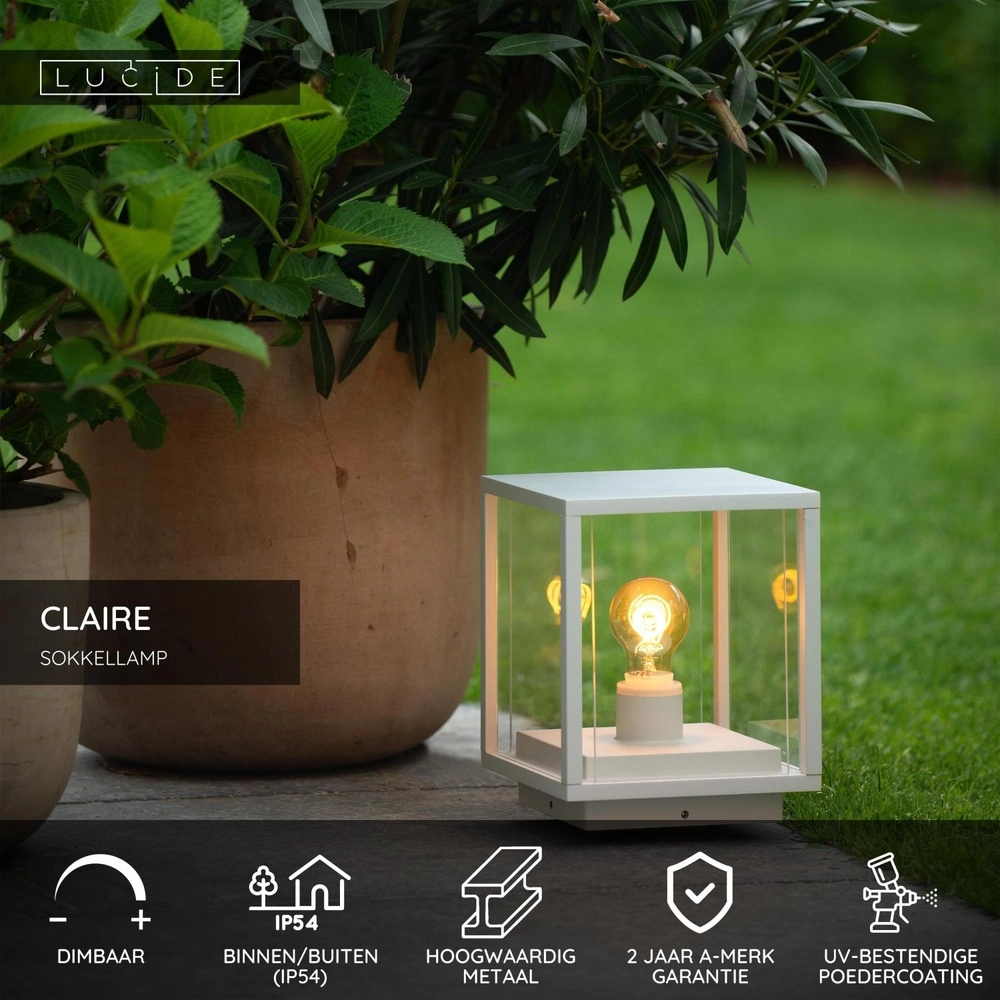 Lampe à piédestal Claire pour les fondations blanches Lucide 5411212272379