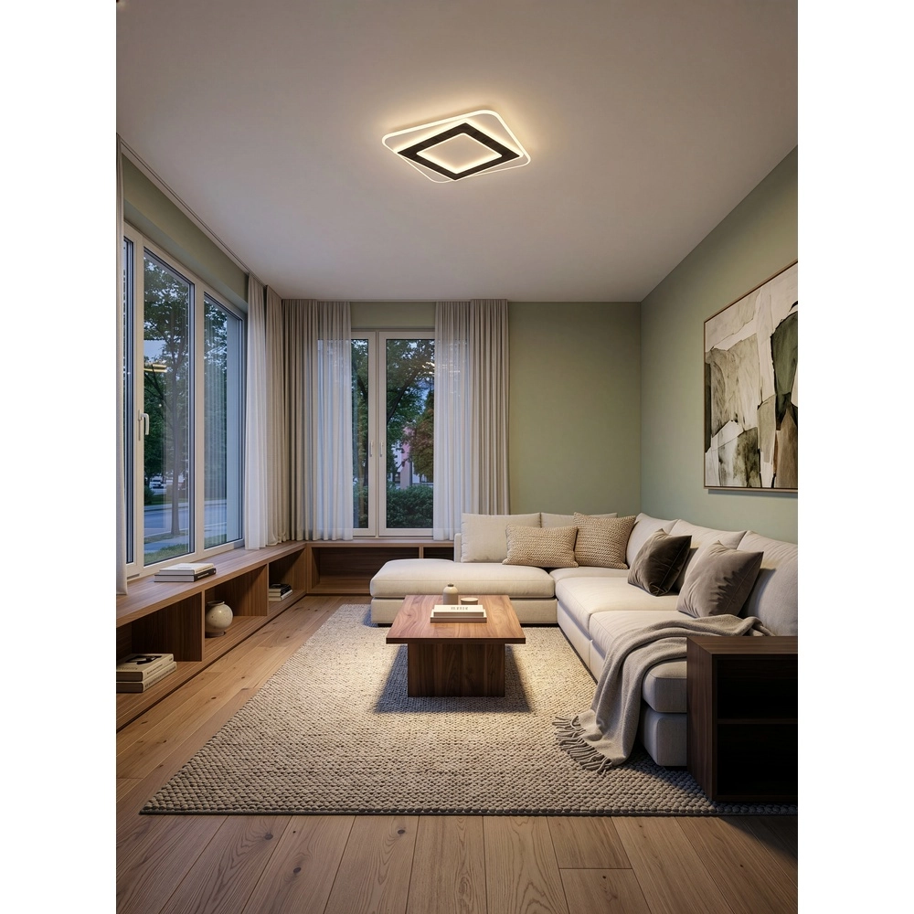 Lampe de plafond Yomi marron moka carré Trio 4017807704273