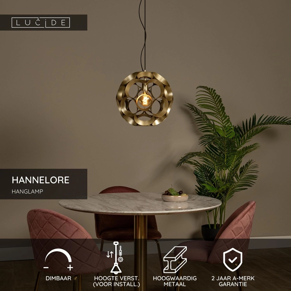 Lampe pendante unique Hannelore Ø 40 cm d’or Lucide 5411212106230