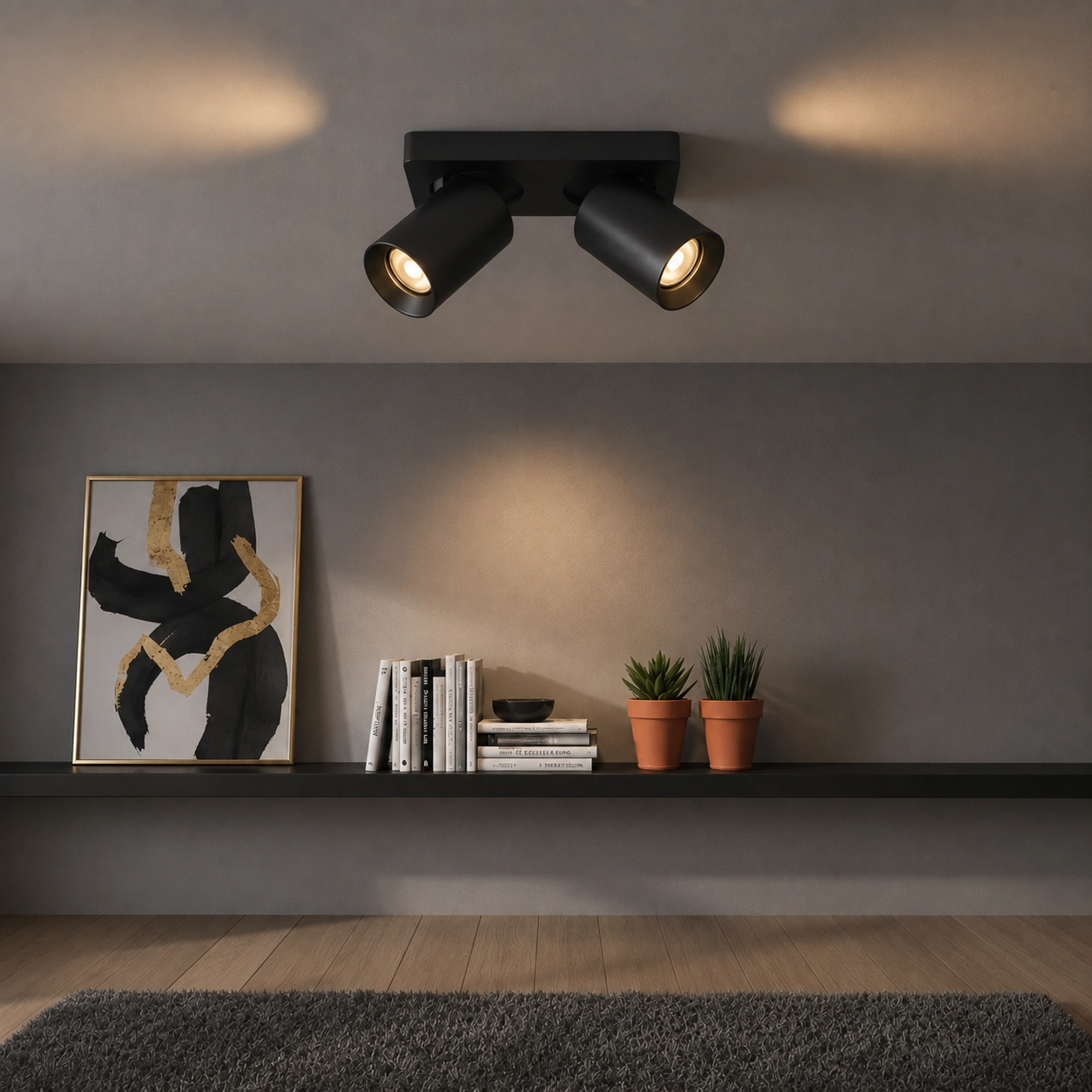 Spot orientable en saillie Megano doublement anthracite