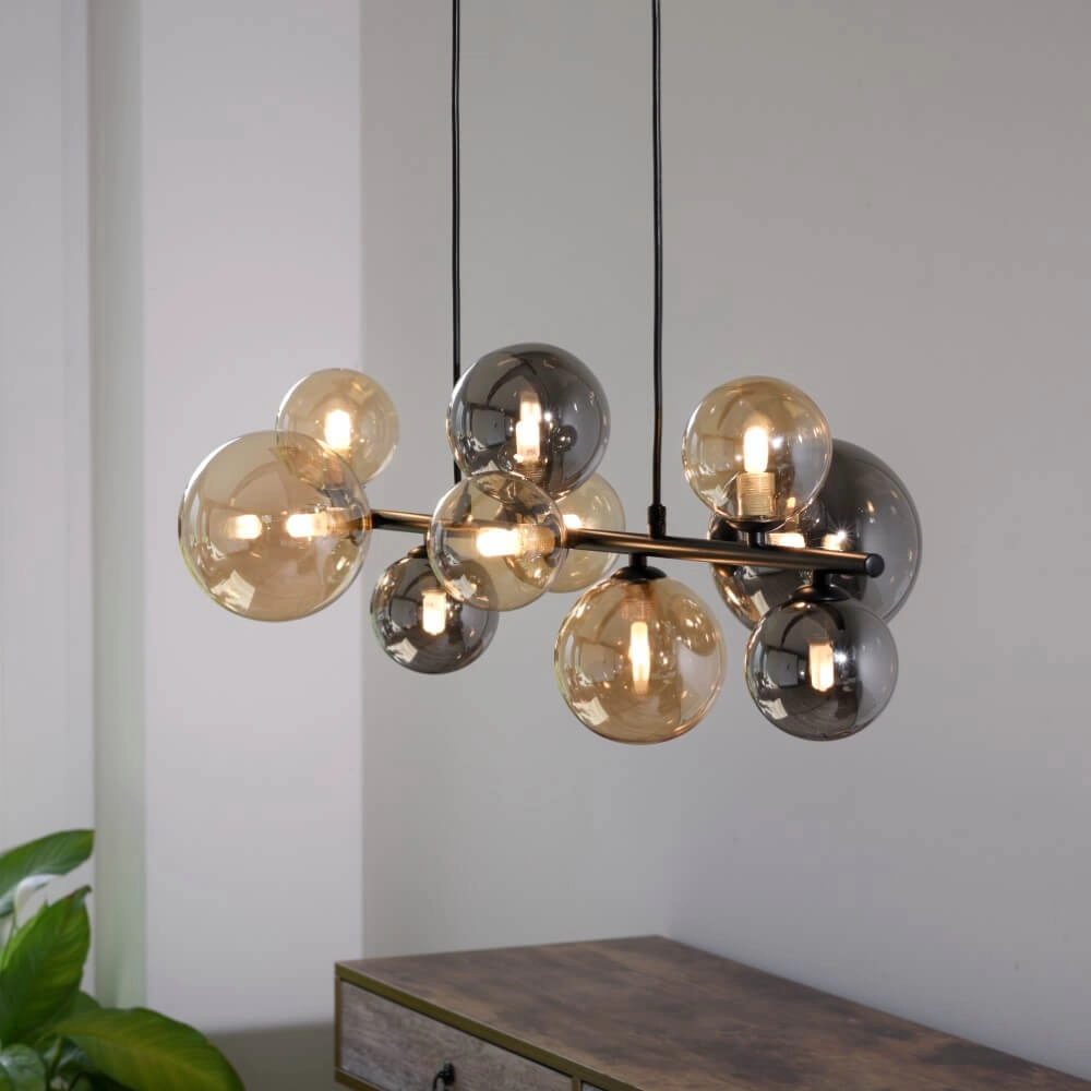 Lampe suspendue noire Popsicle design à 10 lumières Paul Neuhaus 4012248375495