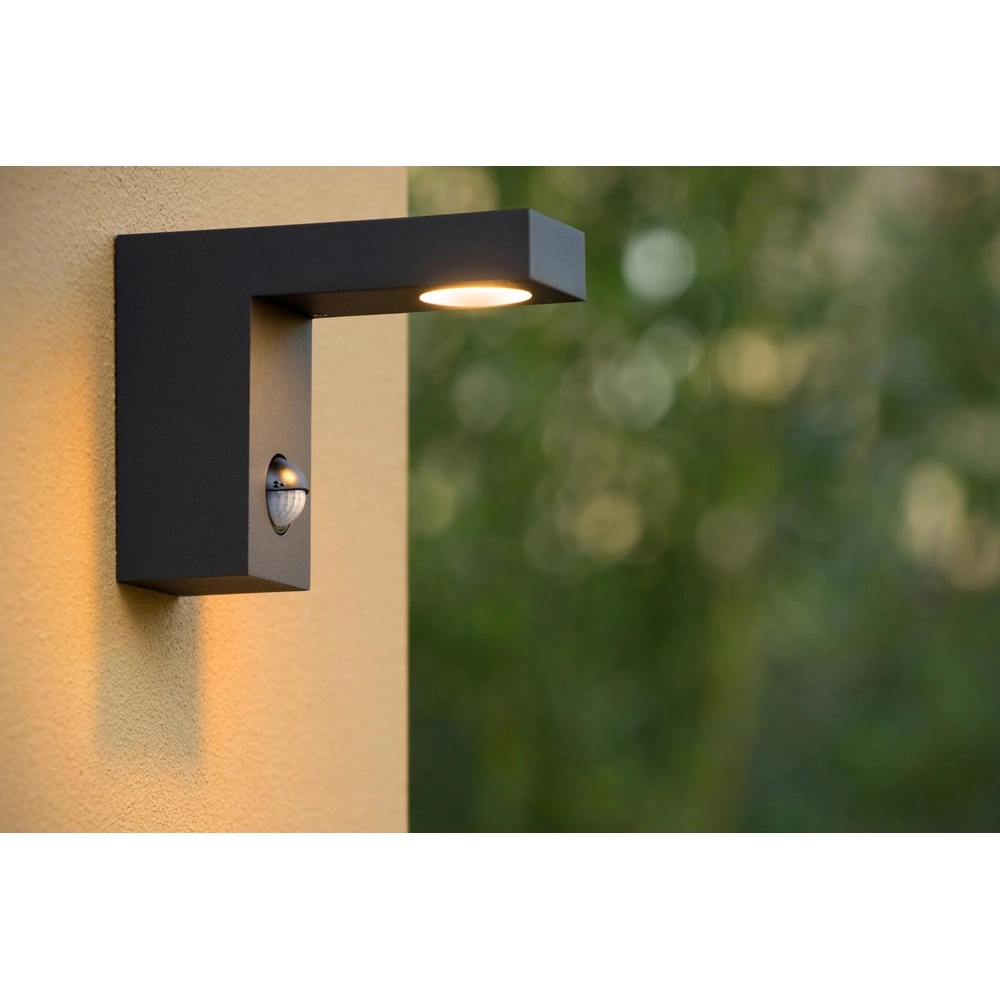 Lampe murale Texas-Ir anthracite avec capteur Lucide 5411212281005