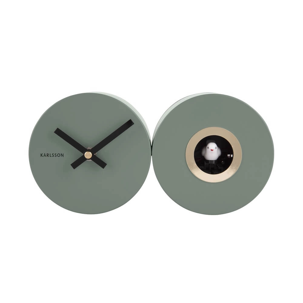 Horloge murale Duo Cuckoo vert