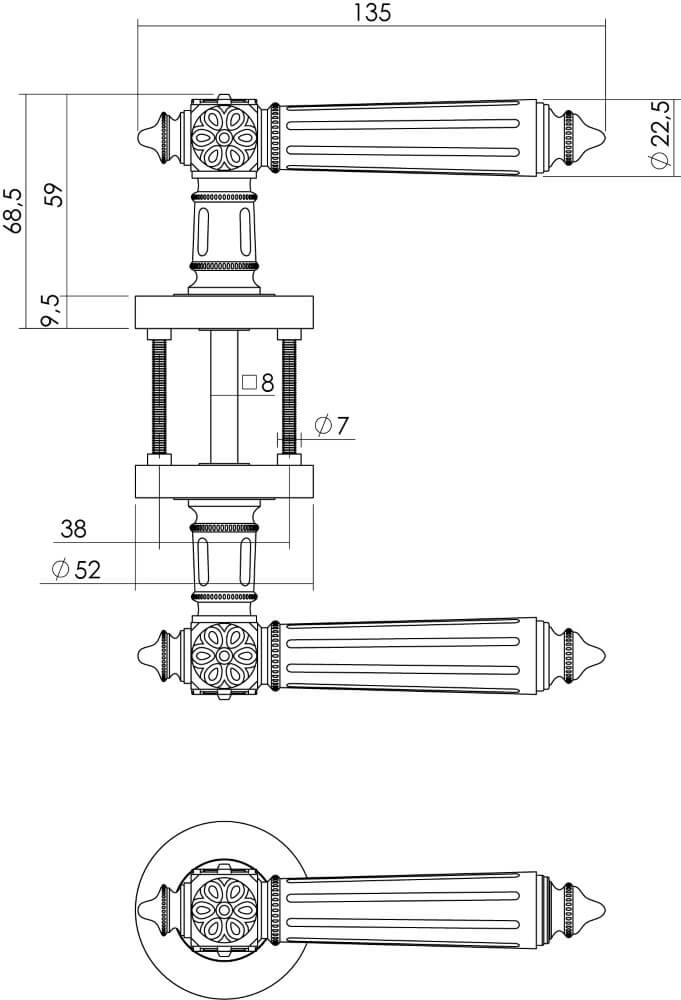 Poignée de porte classique Julietta chrome Intersteel 8714186272688