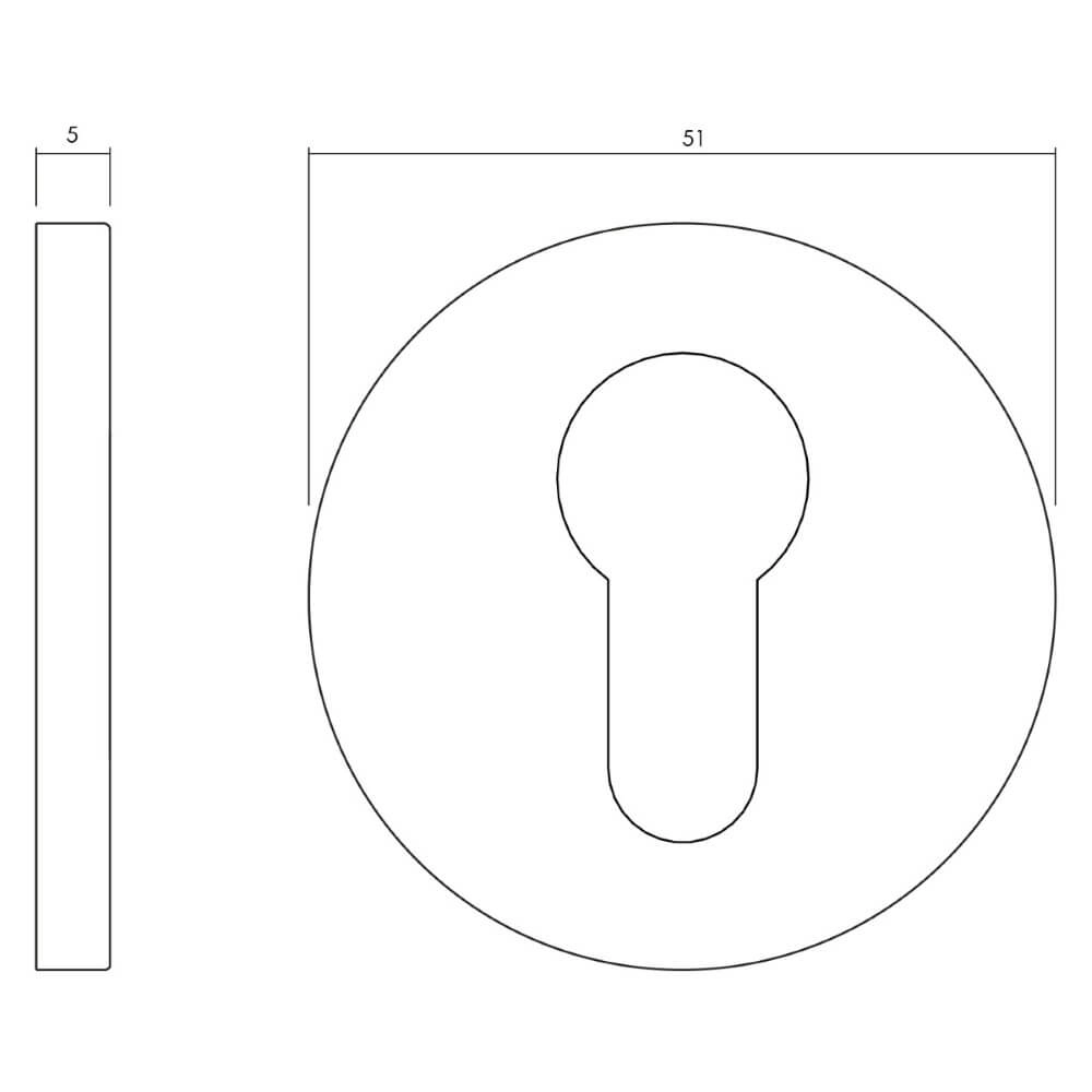 Rosace ronde Tira Profil trou cylindrique laiton mat Olivari 8714186485408