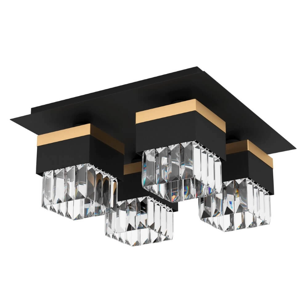 Plafonnier design Barrancas noir avec de l'or Plafonnier design Barrancas noir avec de l'or