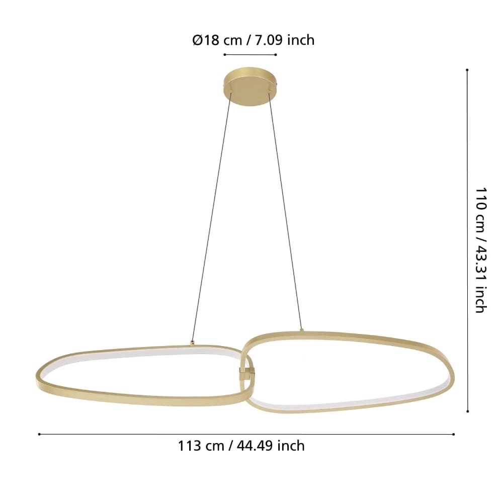 Lampe suspendue design Lodosa or - 113 cm Stars of Light 9008606240616