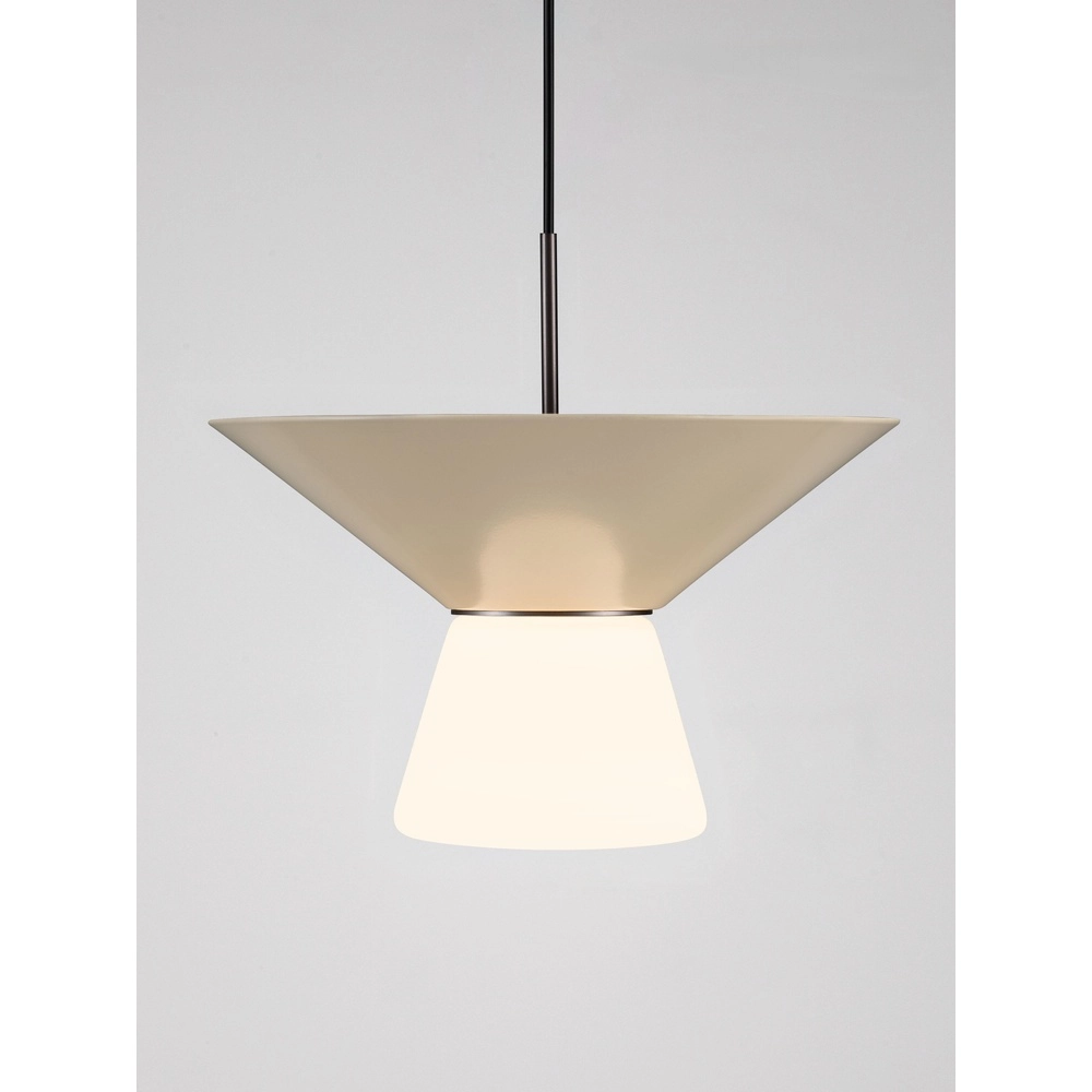 Lampe pendante de conception Baris blanc avec gris Ø 22cm Lyora 5212017495273