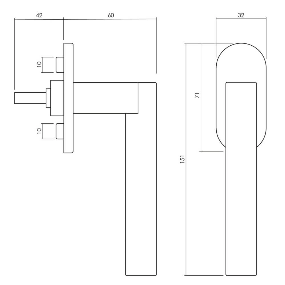 Poignée de fenêtre design Euclide chrome Olivari 8714186479575
