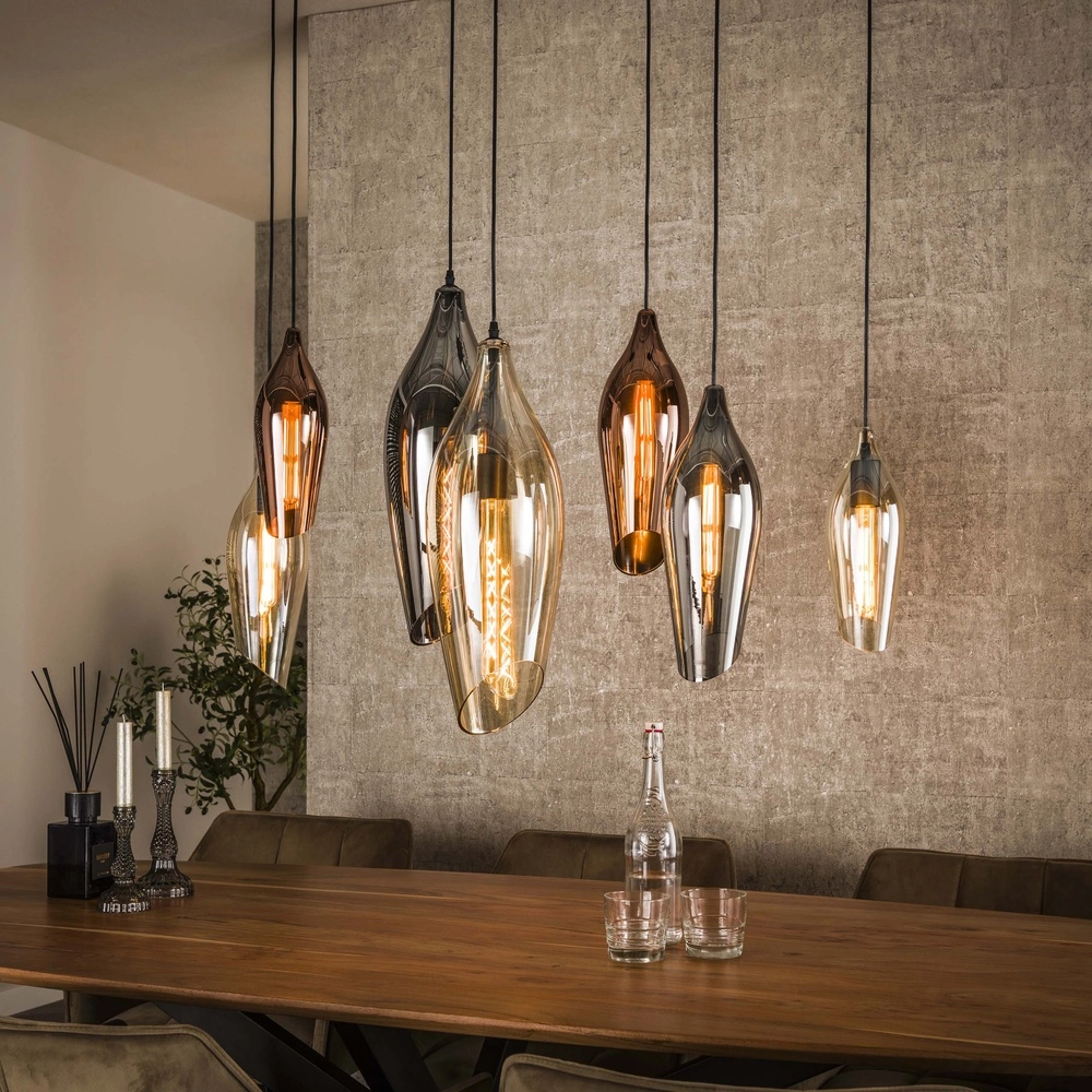 Lampe suspendue en verre Cocoon Verre 7x coloré