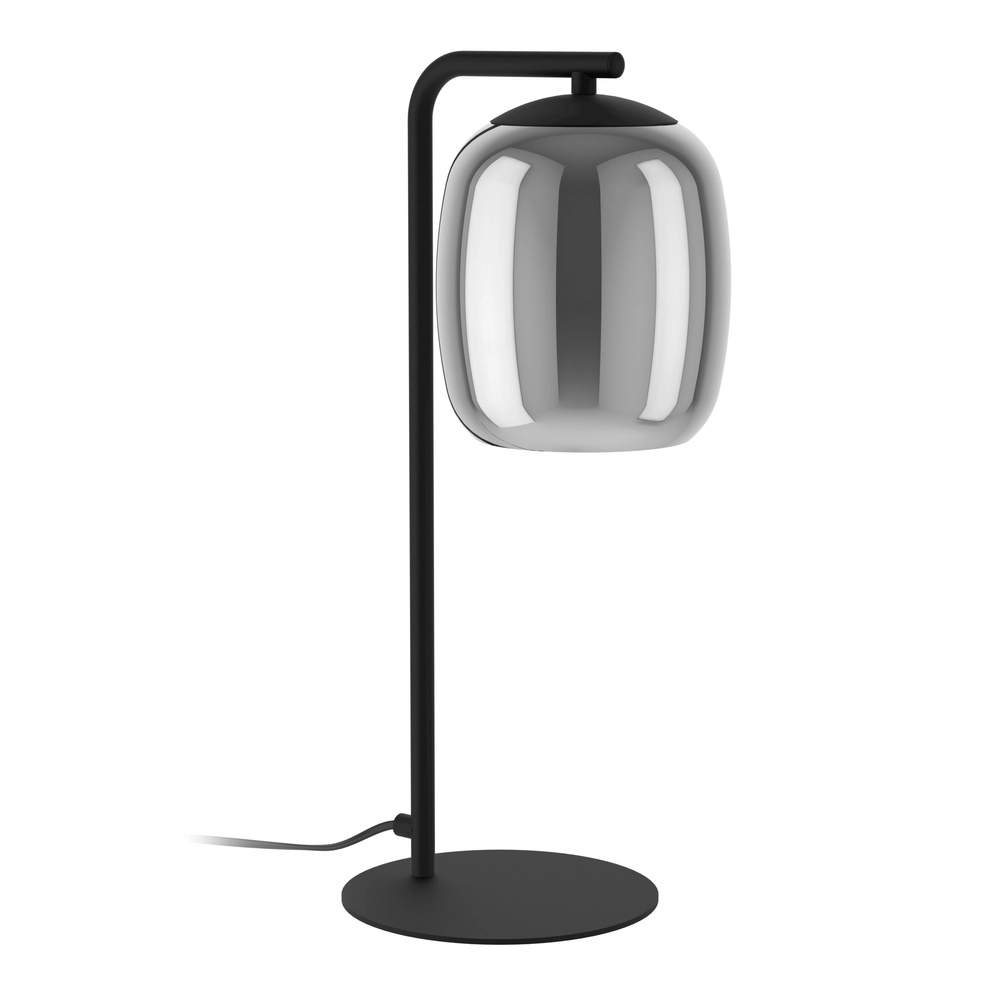 Lampe de table élégante Ciampino Ø 15cm - avec du verre fumé