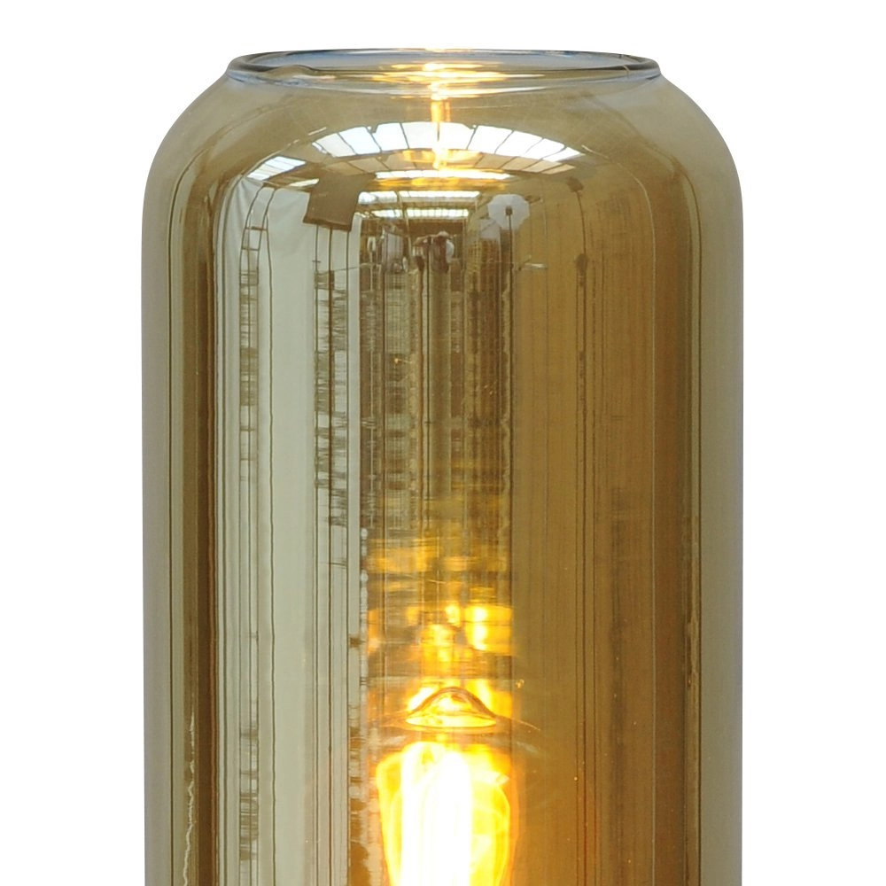 Lampe de table Quinto Smoke avec verre cylindrique à fumée Masterlight 8718121216553