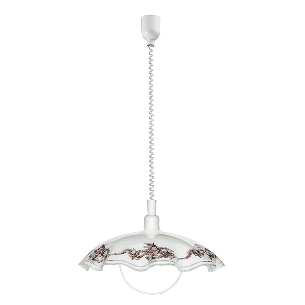 Lampe à suspension Vetro Flowerprint ondulé blanc