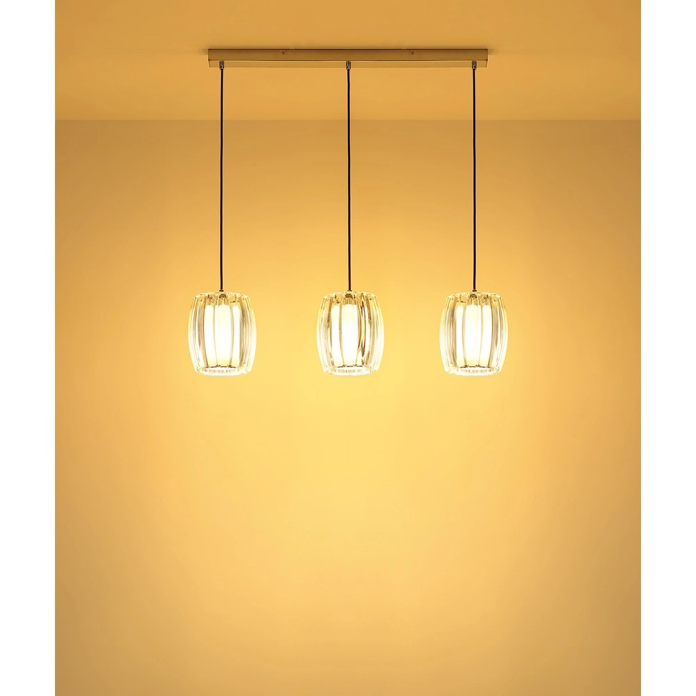 Lampe pendante à 3 lampes Maribel Droit chromé Globo 9007371592098