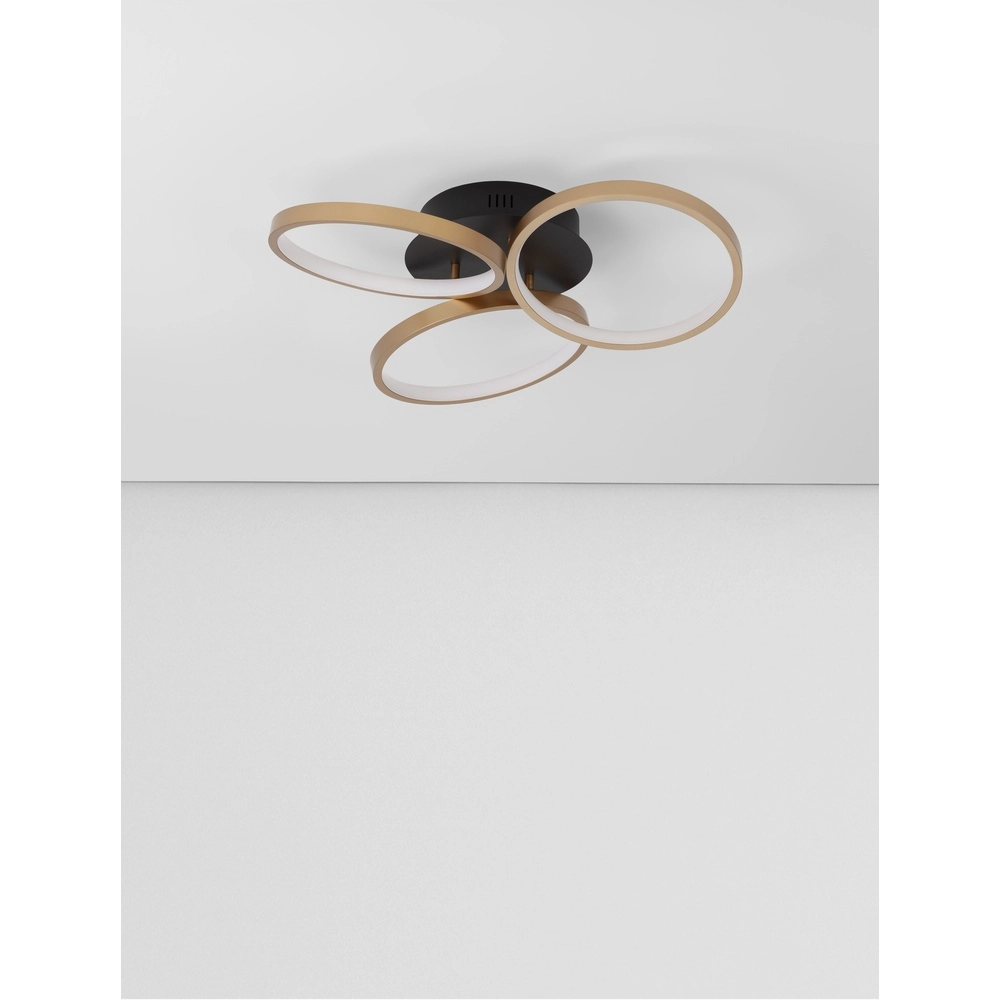 Plafonnier design Elize noir avec or Ø 55cm Lyora 5212017433138