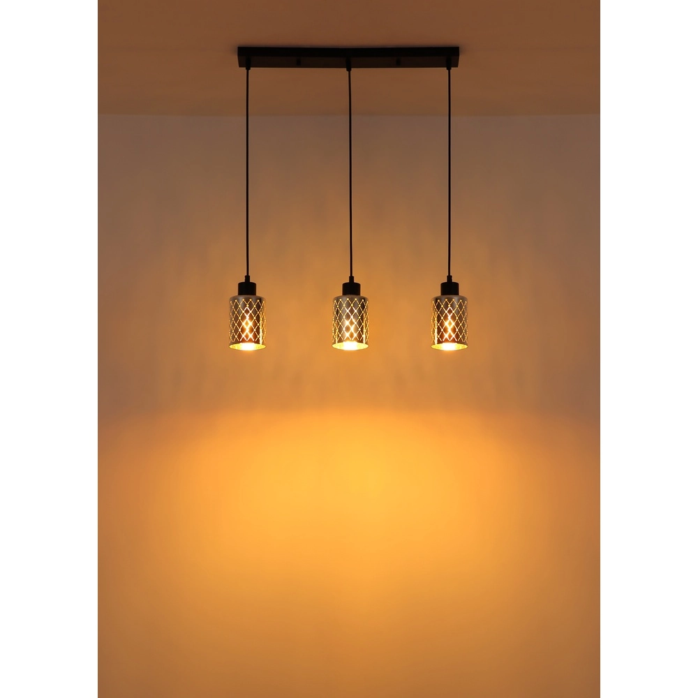 Lampe pendante de conception Alonso Noir à 3 lumières Globo 9007371575251