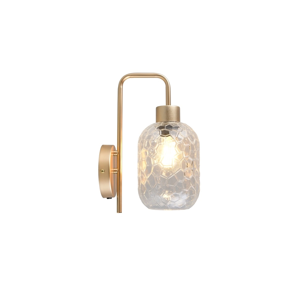 Lampe murale Emelie Or avec verre fumé Trio 4017807702583