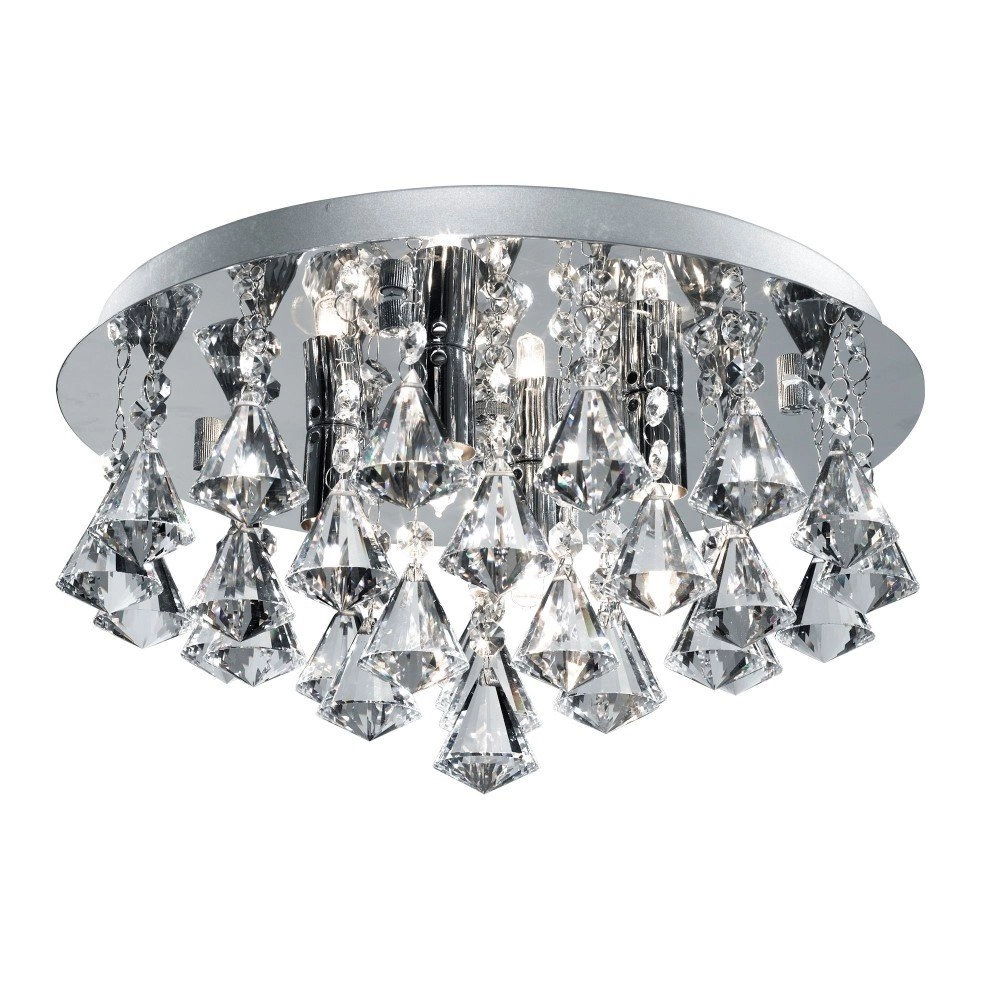 Lustre de plafond Hanna 35cm chromé avec cristal