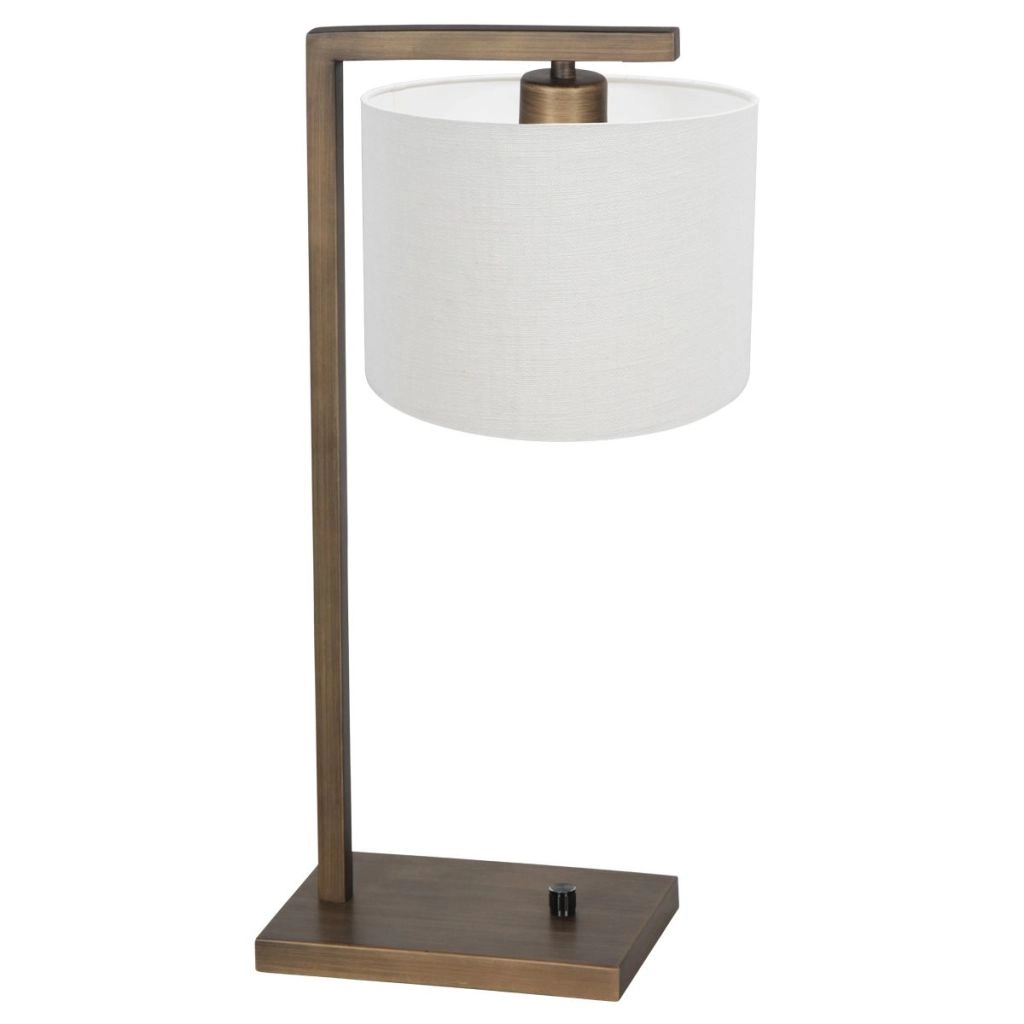 Lampe de table Stang avec capuche blanche