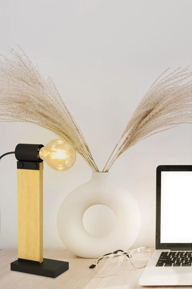 Lampe de table en bois Bailrigg Eglo 9002759439040