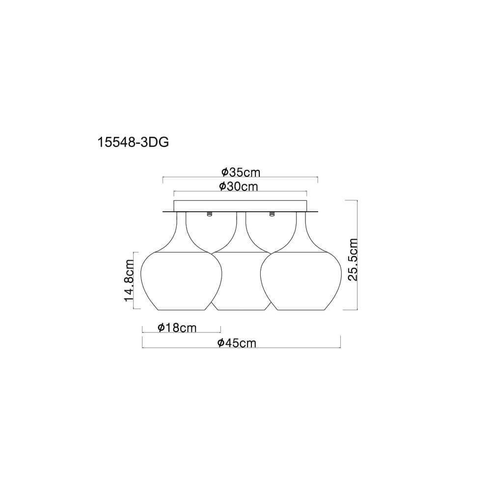 Plafonnier noir Maxy avec verre rouge Ø 45cm Globo 9007371447978