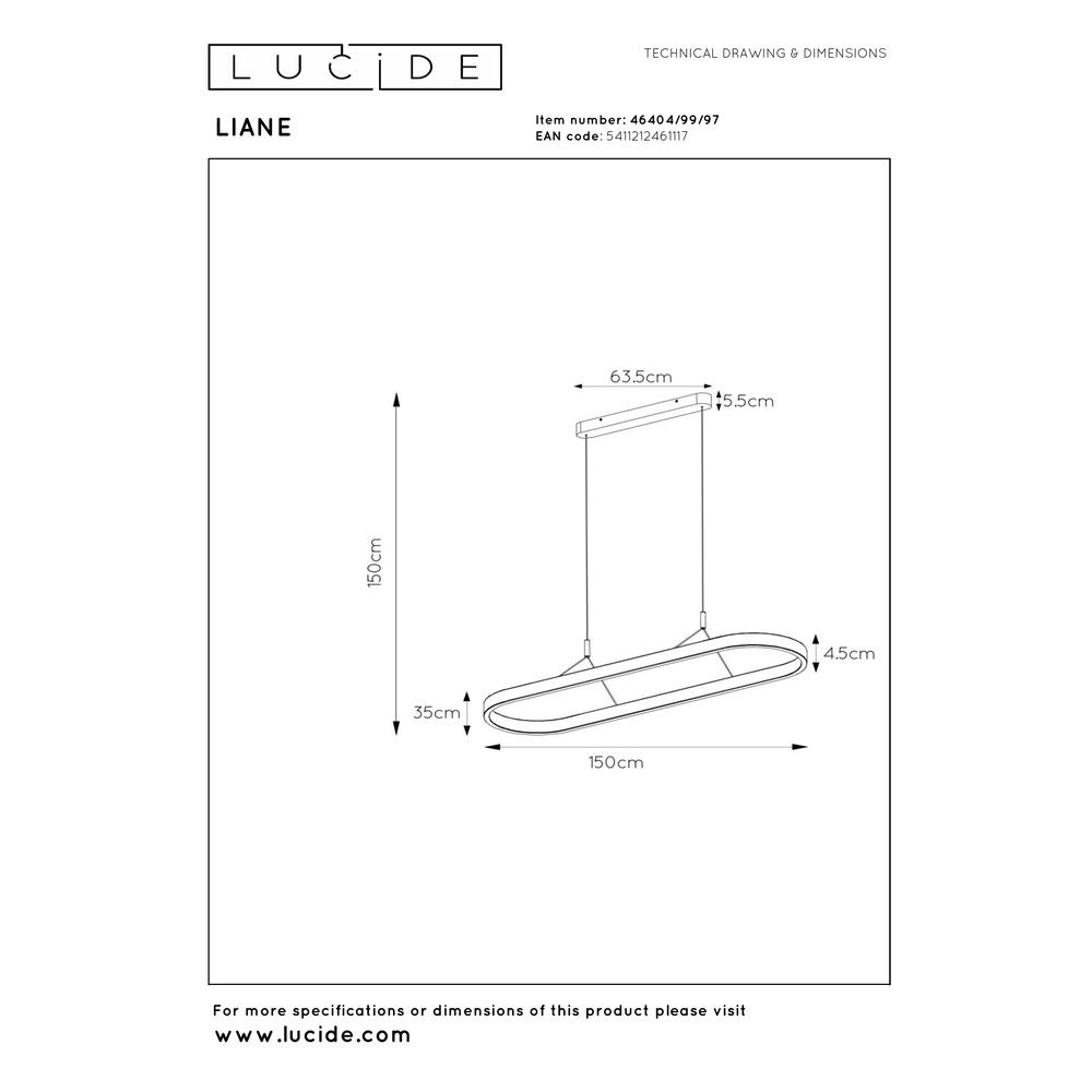 Lampe suspendue ovale Liane Brun rouille Lucide Vibes 5411212461117
