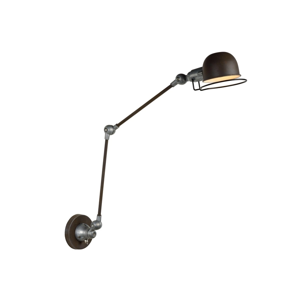 Lampe murale rabattable Honore Classique brun rouille Lucide 5411212450388