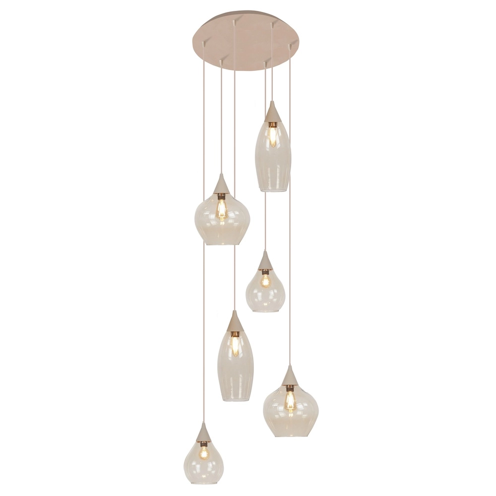 Lampe suspendue Cambio 6-lights marron sable