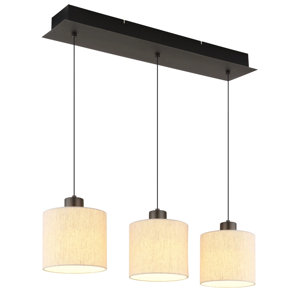 Lampe suspendue en métal à canon Thea Ligne droite à trois lumières