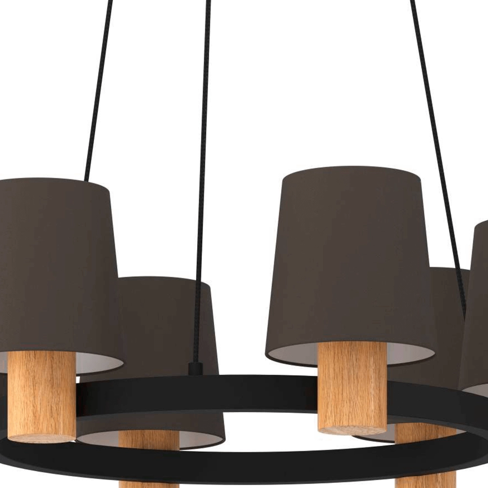 Lampe suspendue Edale Ø 70cm - avec nuances marron Eglo 9002759437817