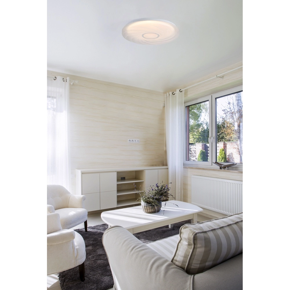 Plafonnier Aura Chrome et blanc Searchlight 5053423300047