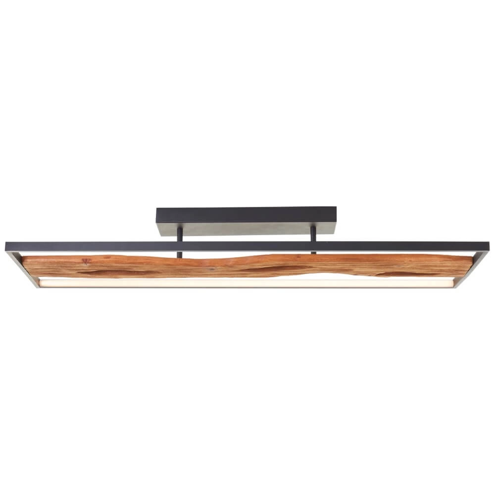 Plafonnier noir avec bois Chaumont 100 cm Brilliant 4004353435270