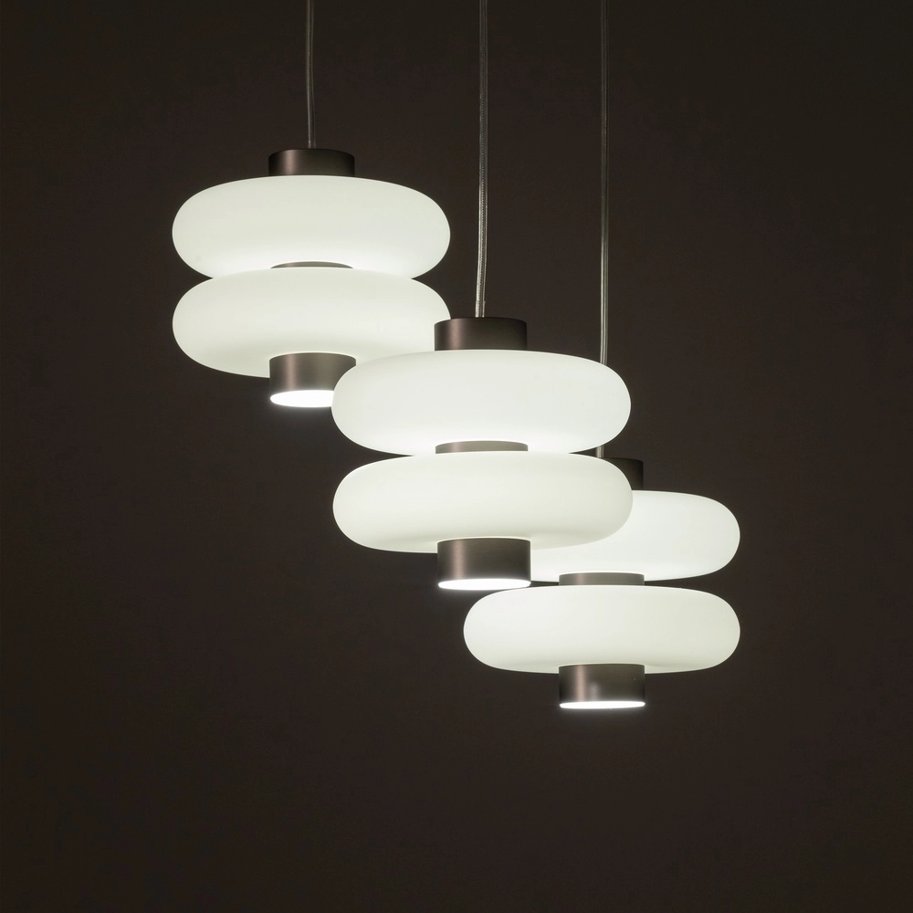 Lampe pendante de conception Lunari Led 3-gris clair Lyora 5903139119825