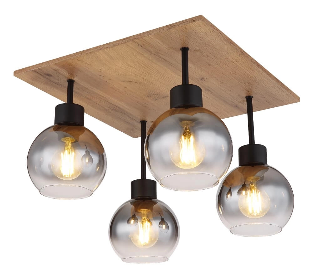 Plafonnier rural Moitas Carré à 4 lumières Plafonnier rural Moitas Carré à 4 lumières