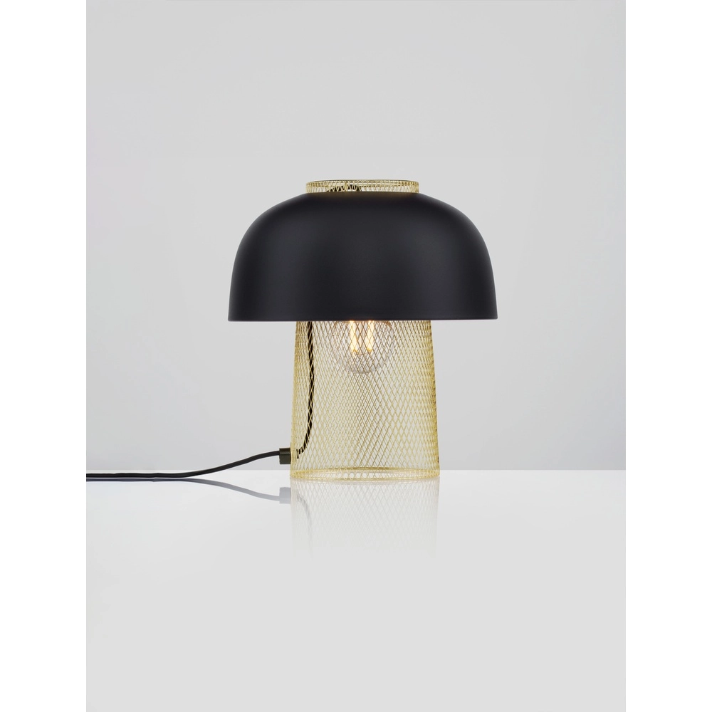 Lampe de table Sqube noir avec or