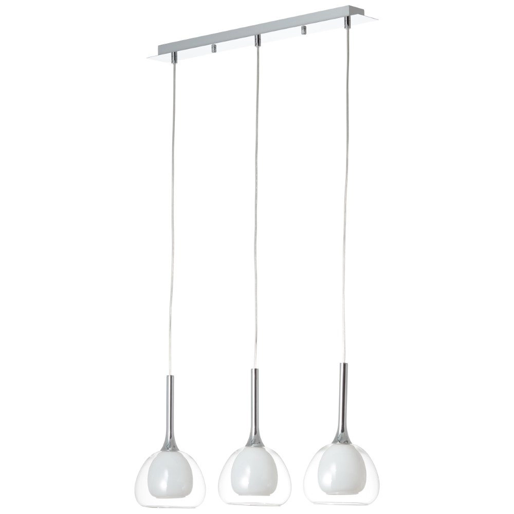 Lampe suspendue salle à manger Hadan chromé avec verre transparent Brilliant 4004353360831