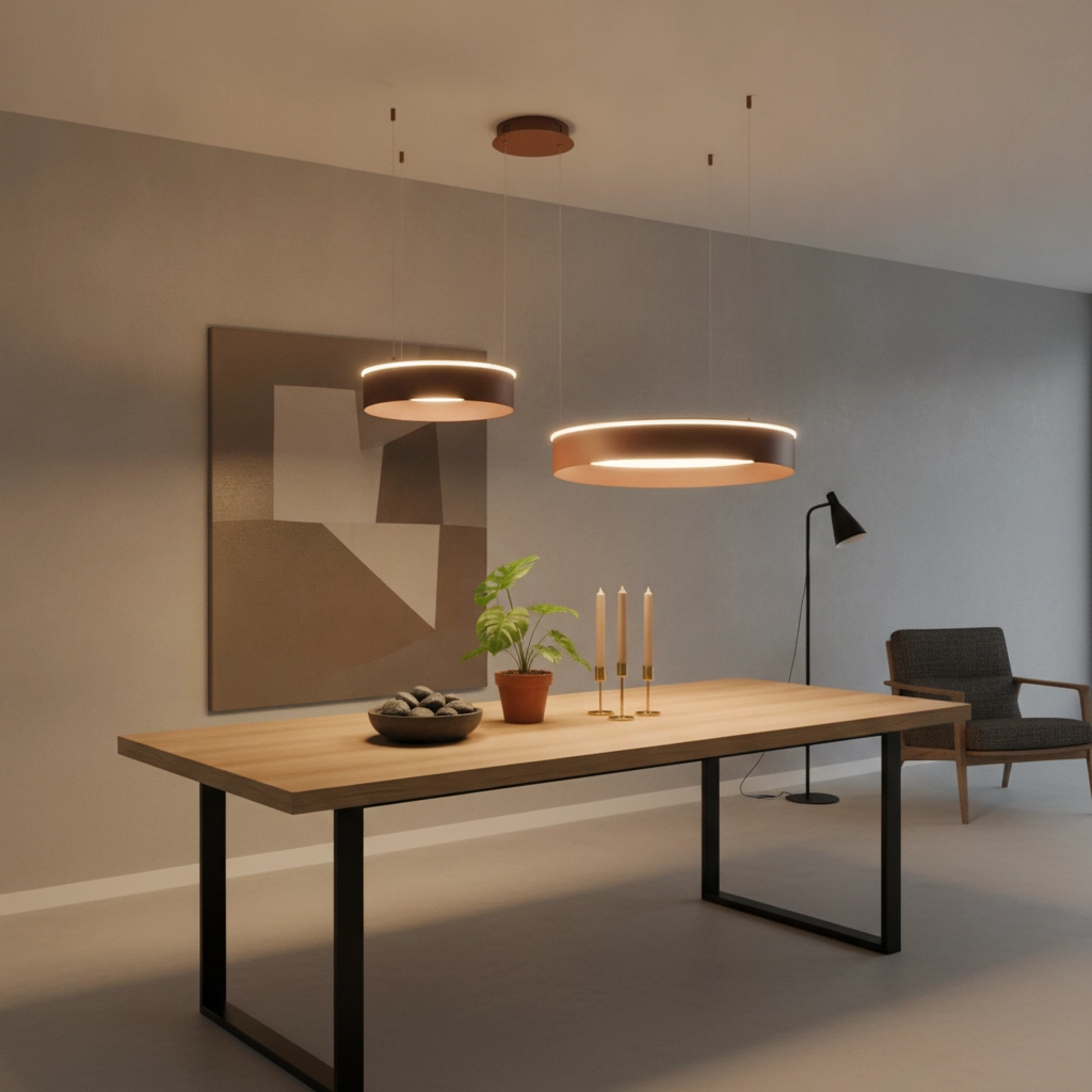 Lampe pendante moderne Olivia Double marron