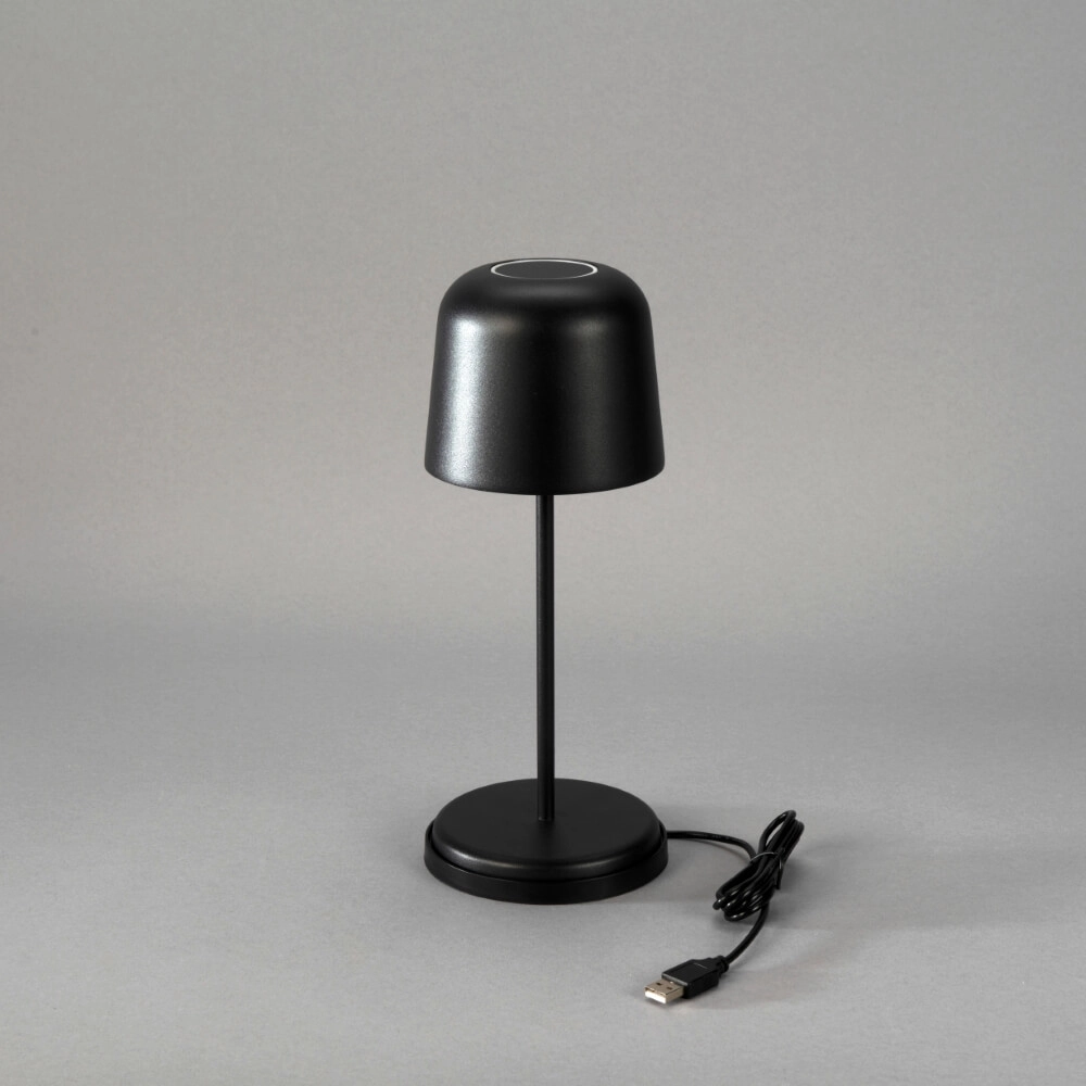 Lampe de table rechargeable Biot noir avec capuchon amovible KonstSmide 7318307845754