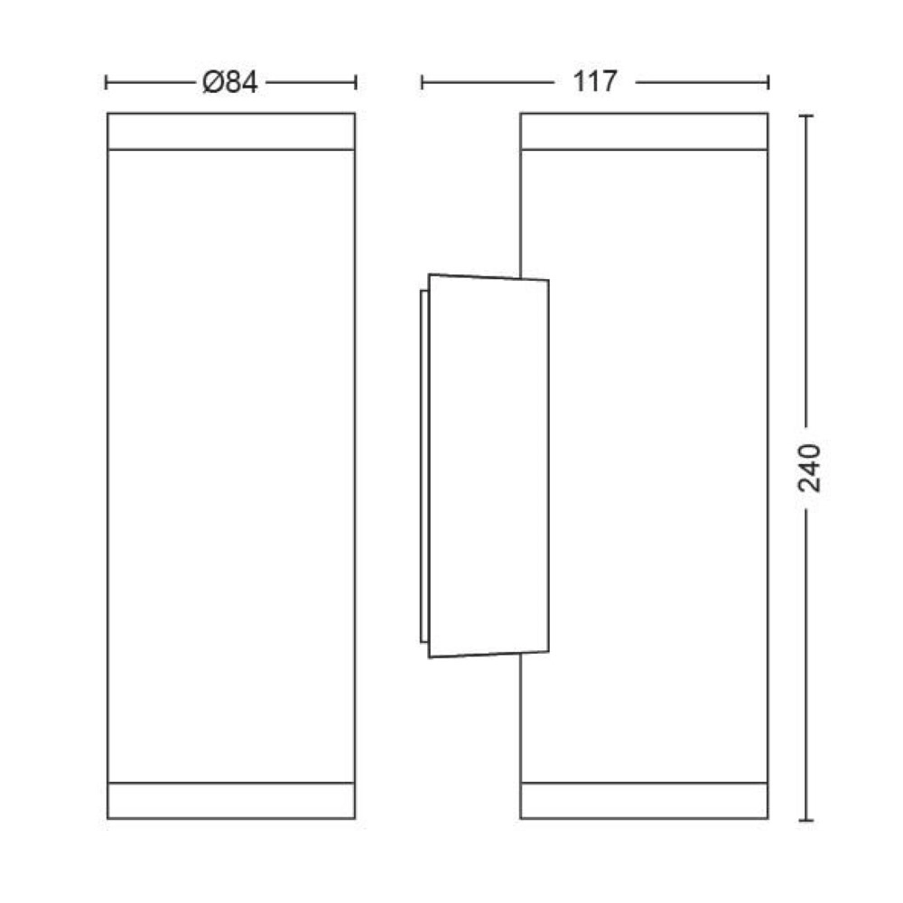 Lampe d'extérieur Haut - Bas Hue Appear Noir Philips 8718696174371
