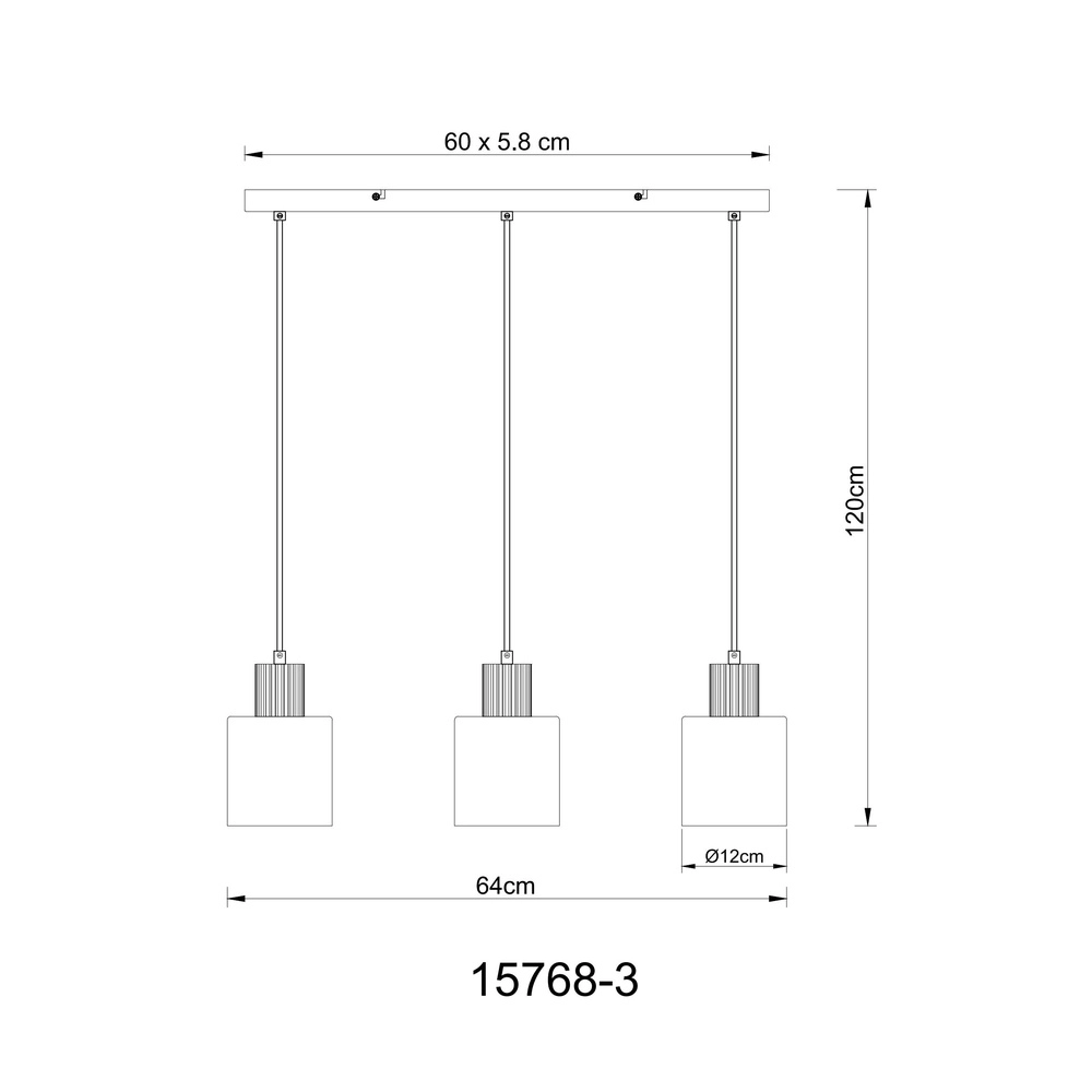 Lampe pendante de conception Aleidis Noir droit à trois lumières Globo 9007371512218