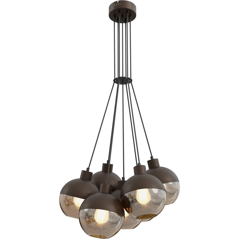 Lampe suspendue à 7 lampes Opera cacao