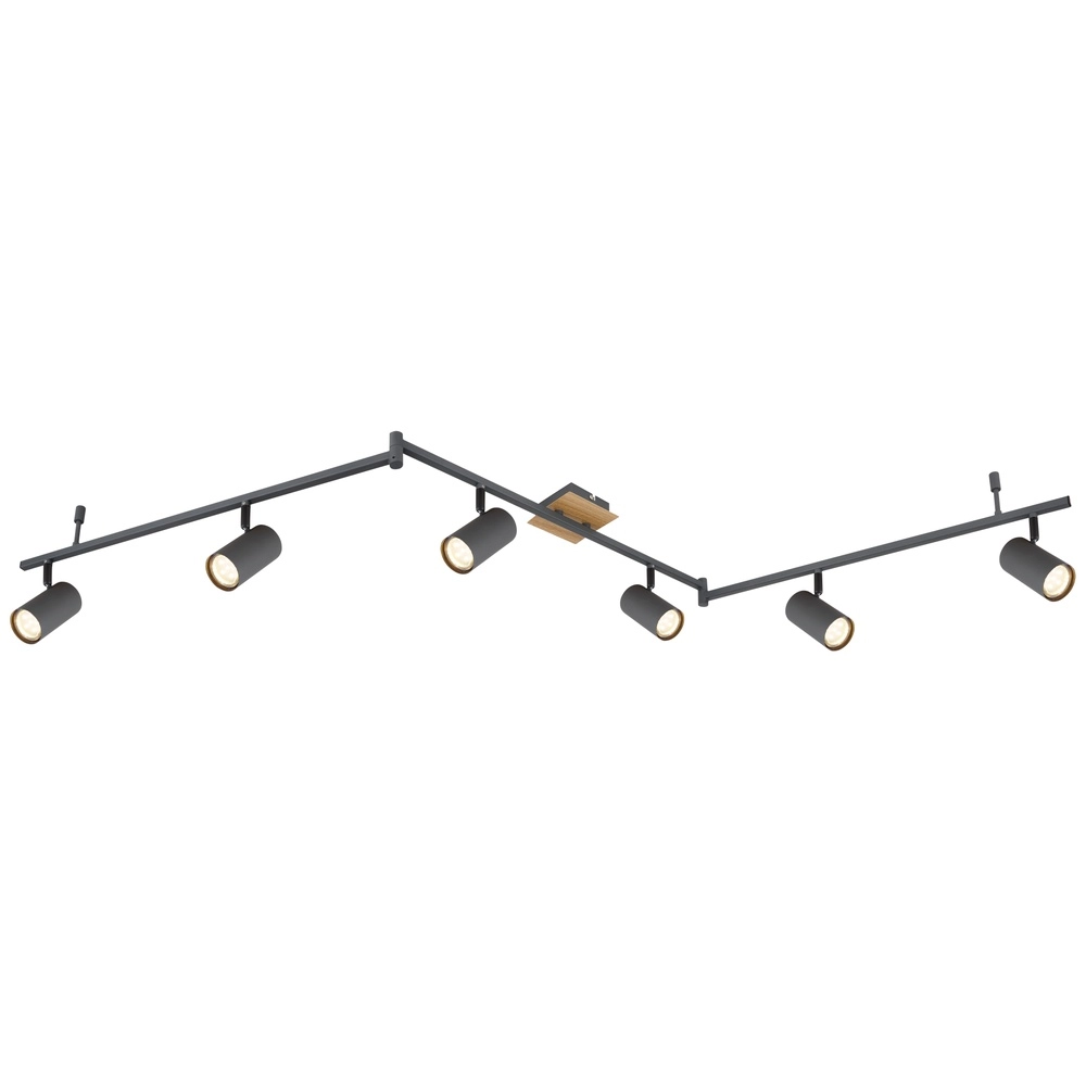 Lampe de plafond Robby Graphite à 6 lumières