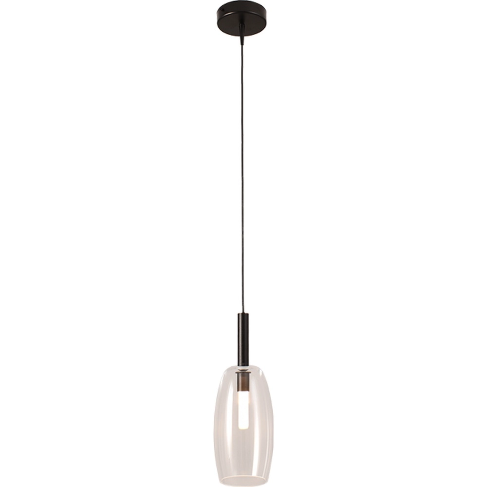 Lampe pendante Ø 11,5 cm Lido Olive avec du verre transparent