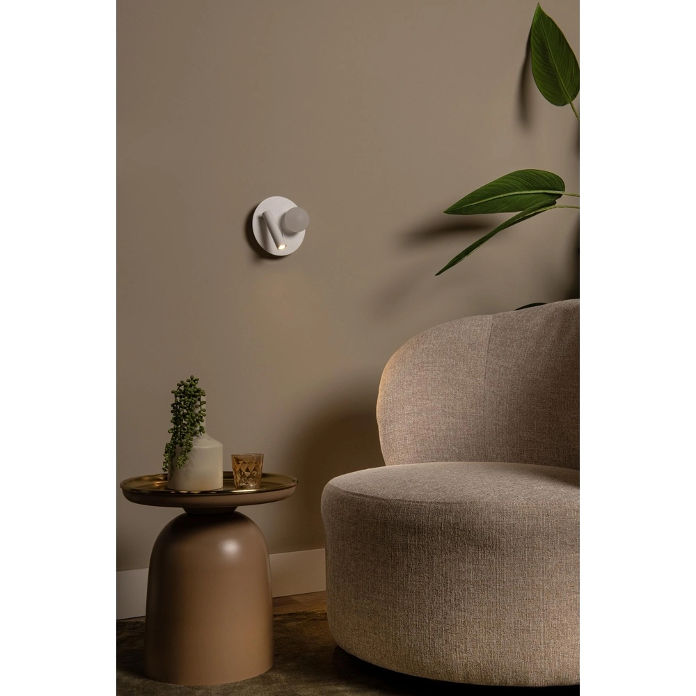 Lampe de chevet conçue Matiz blanc avec point de charge USB Lucide 5411212771339