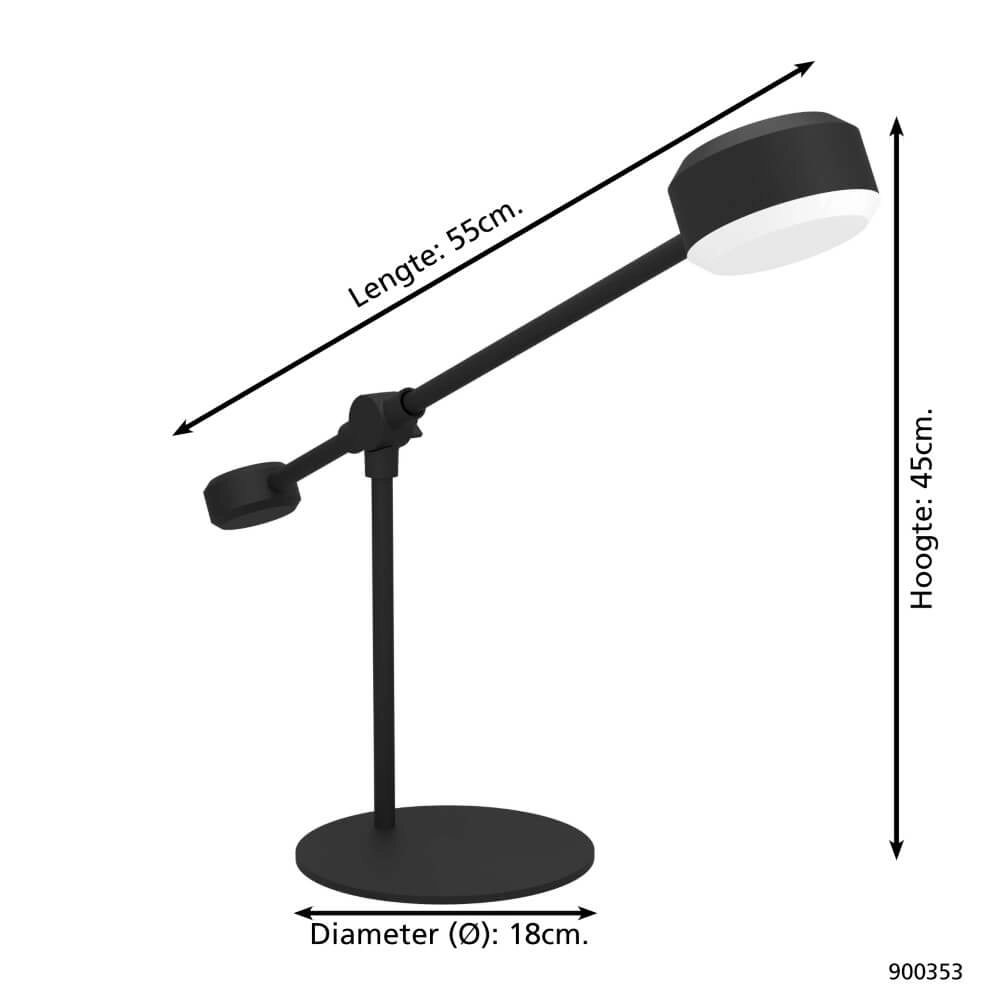 Lampe de bureau LED Clavellina noir Eglo 9008606241101