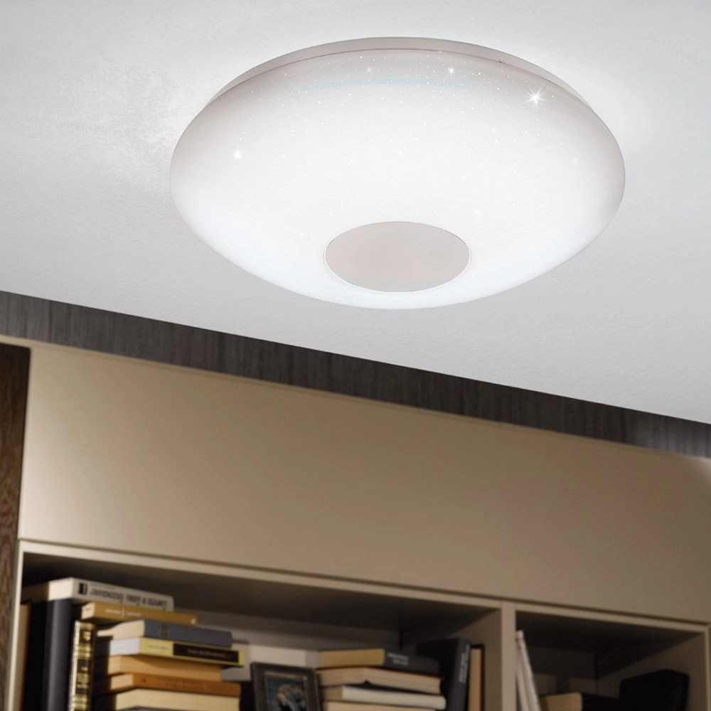 LED plafonnier Voltago 2 RGB Crystal environ 30 cm blanc Eglo 9002759959715