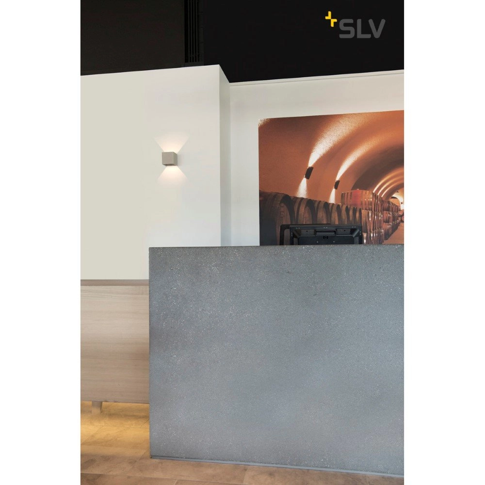 Applique murale Solid Cube Up-Down gris béton SLV 4024163192026