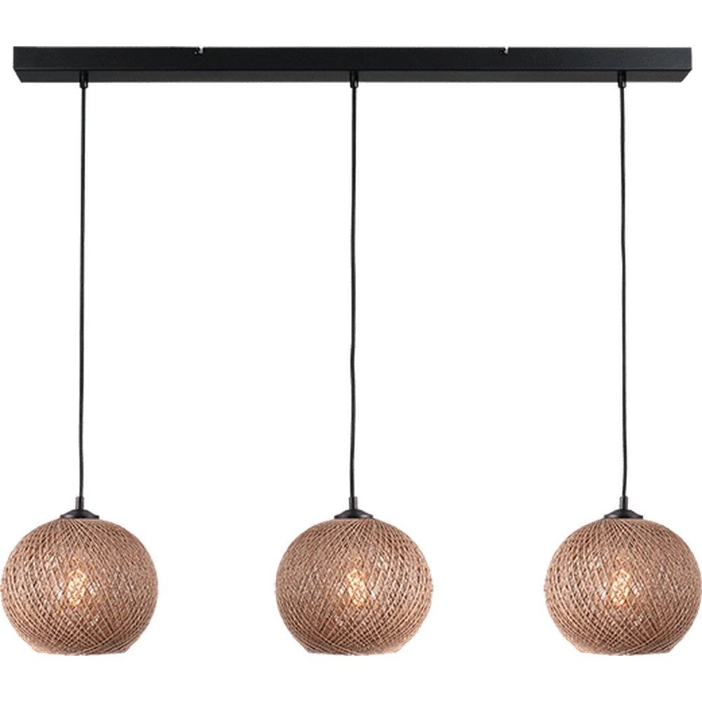 Lampe pendante à 3 lampes Corda rotin Ø 20cm